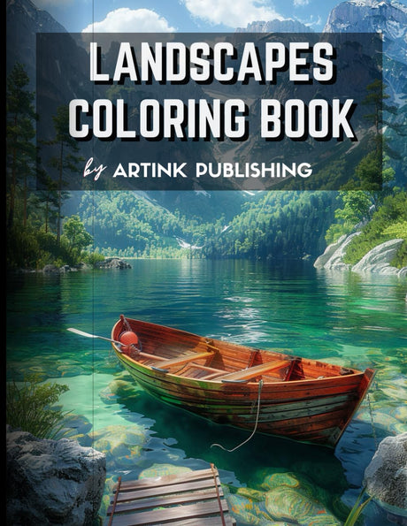 Landscapes Coloring Book For Adults, Teens, Women and Men by Artink Publishing For Relaxation, Calmness, Meditation.: 50 Grayscale Coloring Pages Of ... Towns, Castles. (Coloring books for adults) WoodArtSupply