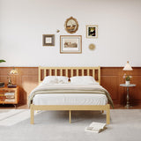 FDLOGW 14 in High Solid Bamboo Wood Platform Queen Bed Frame with Headboard, Bed Frame Queen Size, Heavy Duty, No Box Spring Needed, Nosie Free FDLOGW