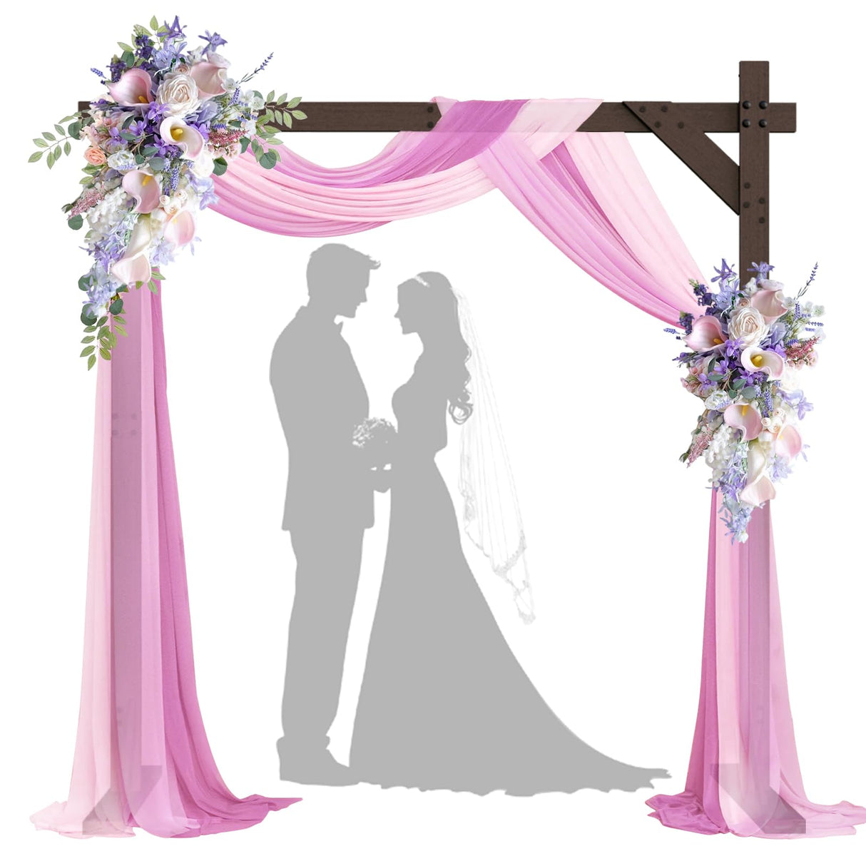Wooden Wedding Arch – 7.48FT Square Wood Backdrop Stand for Ceremony & Events, Sturdy Wooden Arbor for Wedding Decorations, Indoor & Outdoor Garden Arch Frame Bonastella
