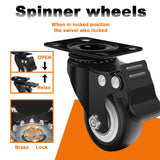 2 Inch Caster Wheels, Casters Set of 4 Heavy Duty Casters with Brake, Locking Casters with Polyurethane (PU) Wheels, Swivel Plate Castor Wheels for Cart Furniture and Workbench MSH&HCE