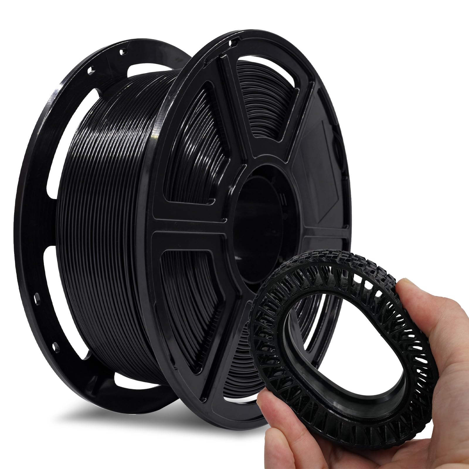 FLASHFORGE PLA Flexible 1.75 mm, 4X longer stretch 3D Printer Filament 1Kg (2.2lbs) Spool - Dimensional Accuracy +/- 0.02 mm, Ideal for Printing Soft Accessories - WoodArtSupply