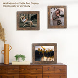 Golden State Art, 8x10 Picture Frame - Country Wood Grain Style - Tabletop Display, Back Hangers for Wall Display - Great for Photos, Gift, Pictures, Wedding, Portraits (2 Pack, Brown) Golden State Art