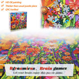 Bgraamiens Puzzle-Mosaic Art Flowers-1000 Pieces Mosaic Art Paper Puzzle for Adults, Stained Glass Art Puzzle with Flowers, Impossible Puzzle Color Challenge Flowers Puzzle for Adults Bgraamiens
