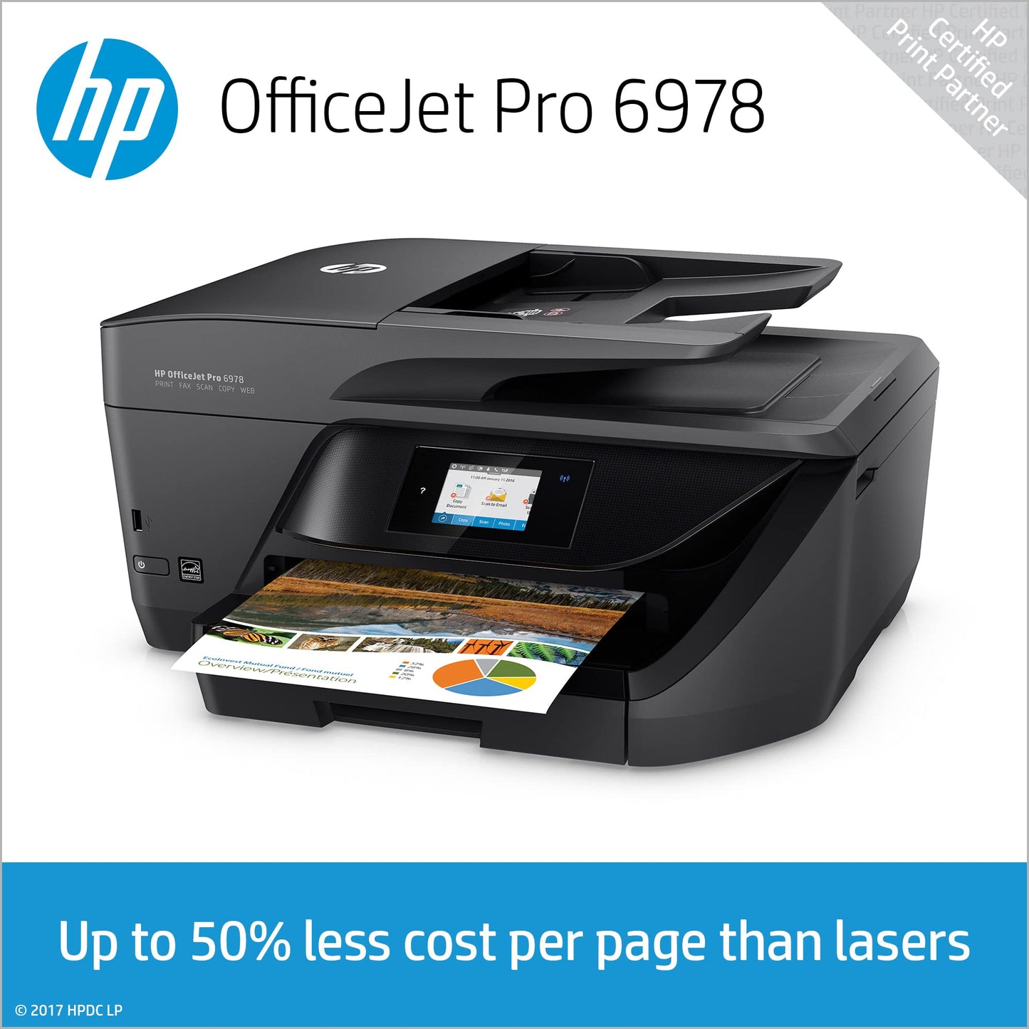 HP OfficeJet Pro 6978 All-in-One Wireless Color Printer, HP Instant Ink, Works with Alexa (T0F29A)