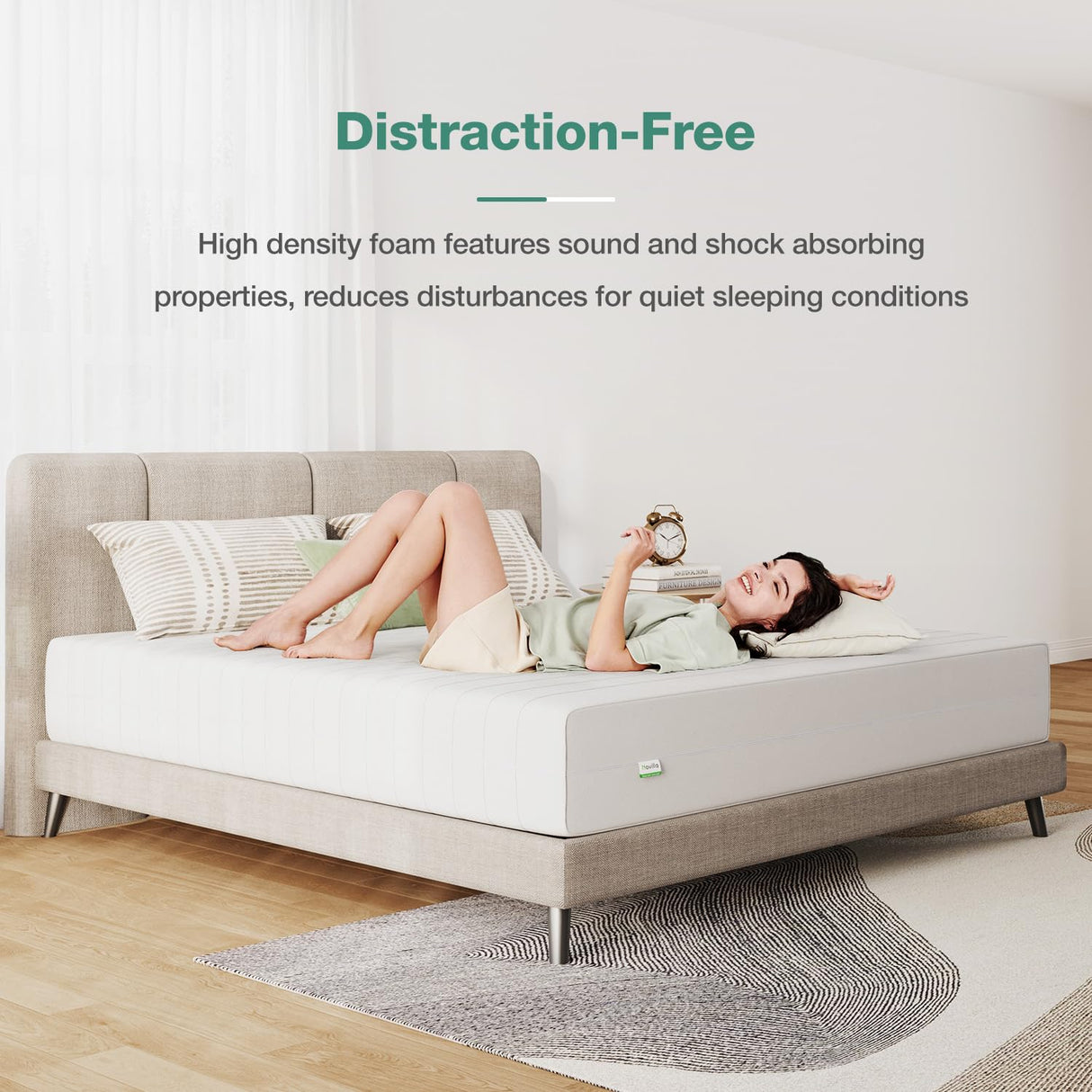 Novilla King Mattress, 10 Inch Foam Mattress, Double Air Zone King Size Mattresses with Flippable Design for Back & Side Sleeper, Tight Top Mattresses with Breathable Fabric Cover Novilla