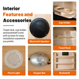 Efficraft Infrared Sauna Indoor,1-2 Person Hemlock Wooden Home Sauna w/Backrest, Dry Sauna for Home Spa Room 1800W, Time Temp Pre-Set Sauna Room,7 Heating Panels Personal Far Infrared Saunas for Home Efficraft