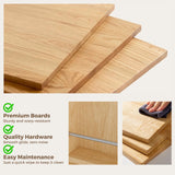 Freestanding Room Divider Cabinet with Storage, Glass & Wooden Book Shelf, Adjustable Shelves Shoe Storage Organizer for Entryway, Living Room, Dining Room, Partition Screen Privacy Wall Divider Kikihouse