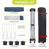 12x12ft Patio Gazebo, Outdoor Canopy with Mesh Walls, Pop Up Gazebo Tent with 4 Ropes 8 Stakes & Portable Carrying Bag, Double Roof, Easy Up Pavilion for Outside Garden, Backyard, Lawn Hipicute