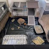 Aivituvin Rabbit Hutch Indoor Bunny Cage Outdoor Bunny House with Wire Floor Leakproof Plastic Tray Aivituvin