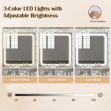 CHARMAID Vanity Desk with Mirror and Lights, White Makeup Vanity Desk with Jewelry Organizer, 4 Drawers, Side Cabinet, Charging Station, 44" Modern Vanity Dressing Table with Stool for Bedroom CHARMAID