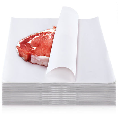 Sublimation White Butcher Paper Disposable Butcher Paper Sheets Square Meat Sheet Precut Butcher Paper No Wax Butcher Paper for Heat Press, Wrapping Meat, Art Project (150 Pieces, 12 x 12 Inches)