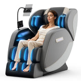 Massage Chair Full Body, Zero Gravity Massage Chair with Auto Modes, Airbag Massage, 6 Fix Point Rollers, Foot Massage, Heating, Touch Screen Controller, Gray Home Relaxation Recliner with Massage Msutree
