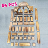 64 pcs Large Outdoor Carbonized Wooden Building Blocks Set for Kids Toddlers 3-12, Giant Carbonized Outside Wooden Blocks Playset for Kindergarten Yard, Jumbo Blocks (jumbo set 2#: 45 lbs (20.7 kg) penepico