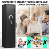 Riflewell 2-3 Rifle Gun Safe, Biometric Fingerprint Gun Safe for Home Rifle and Shotguns, Quick Access Gun Cabinets with LED Light, Rifle Safe with Adjustable Gun Rack and Removable Shelf Riflewell