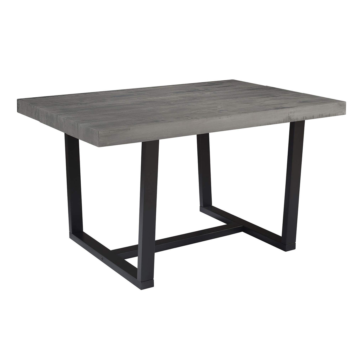 Walker Edison Andre Modern Solid Wood Dining Table, 52 Inch, Grey Walker Edison