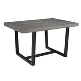 Walker Edison Andre Modern Solid Wood Dining Table, 52 Inch, Grey Walker Edison