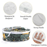 4 PCS Clear Wreath Storage Bag, 24x8 Inch Christmas Wreath Storage Container, Heavy Duty PVC Wreath Protector with Handle for Xmas Holiday Seasonal Wreath Garland (White) SENENQU