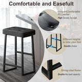 iTsst Bar Stool, Counter Height Bar stools,Modern Kitchen Island Chairs, Synthetic Leather with Stitching, 26 inches high, for Kitchen/Family Restaurant/Dining Room/Farmhouse, Black iTsst