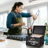 Recipe Cards and Box Set, Wood Recipe Card Box, Farmhouse Recipe Organizer for Kitchen Counter, Rustic Recipe Holder with 4x6 Inches Recipe Cards, Great Gift for Grandma Mom Women Recipe Lovers MISTOD