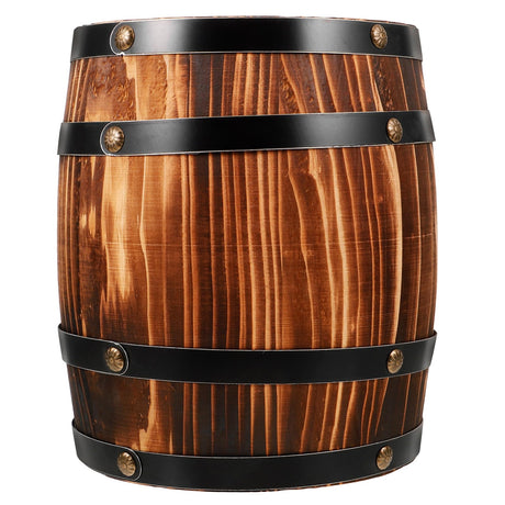 DECHOUS Wooden Wine Barrel Decor, Small Wood Barrel Decoration for Party, 12.2x6.3in Decorative Wooden Wine Barrel Table Small Whiskey Barrel Bucket Prop for Home Bar Party DECHOUS