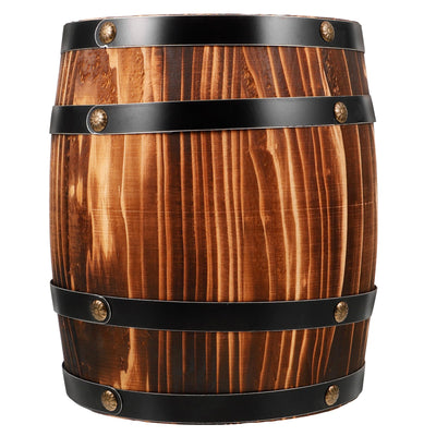 DECHOUS Wooden Wine Barrel Decor, Small Wood Barrel Decoration for Party, 12.2x6.3in Decorative Wooden Wine Barrel Table Small Whiskey Barrel Bucket Prop for Home Bar Party
