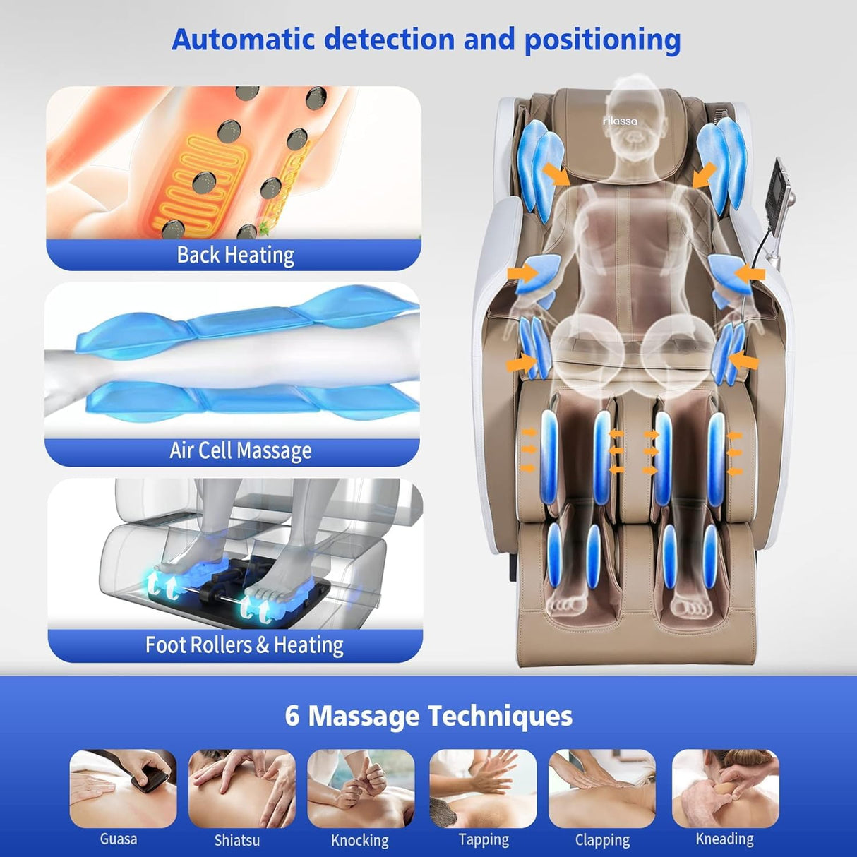 Massage Chair, 2025 Full Body Zero Gravity Massage Chairs, Shiatsu Massage Recliner Chair with Dual-core S Track, Airbags, Heating Therapy, Foot Rollers, Bluetooth Speaker OWAYS