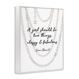 Stupell Industries Classy and Fabulous Fashion Quote with Pearls, Design by Amanda Greenwood White Framed Wall Art, 11x14 Stupell Industries