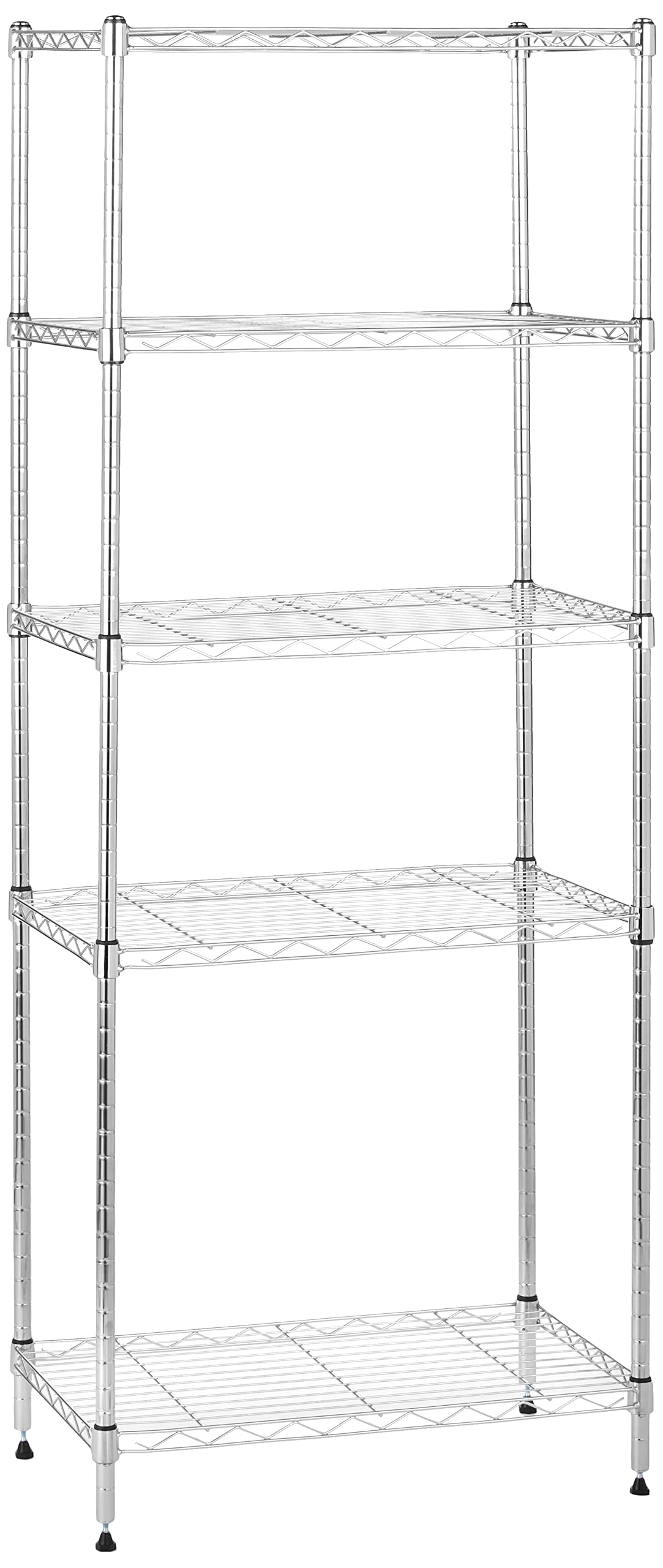 Amazon Basics 5-Shelf Adjustable, Storage Shelving Unit, (200 Pound Loading Capacity per Shelf), Steel Organizer Wire Rack, 23.2 x 13.4 x 60 inches (LxWxH), Chrome