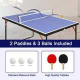 HooKung Table Tennis Table Ping-Pong Tables Set - 100 Preassembled Foldable & Portable Ping Pong Family Game Tables for Outdoor Indoor HooKung