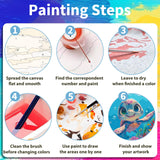 xcemhil Sea Turtle Paint by Numbers Kit for Kids with Wooden Easel Frame, Kid Paint by Number Kits, Turtle Paint by Numbers for Kids Age 5-12 for Gifts and Home Decor 8x8in xcemhil