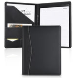 Pacific Mailer Padfolio Portfolio Leather Binder, Interview Legal Document Organizer, Business Card Holder Included Letter Sized Writing Pad [Piano Noir Faux Leather Matte Finish] Pacific Mailer