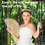 GNIEMCKIN 50 PCS Wooden Hand Fans, 8 Inch Foldable Wedding Hand Fans with Personalized Engraving, Perfect for Birthdays, Home Decor, Wedding and GNIEMCKIN