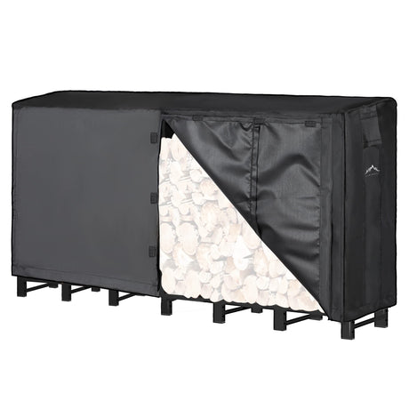 Himal Outdoors Firewood Racks Cover Log Rack Waterproof Firewood Cover Fit 8FT Wood Rack Himal Outdoors