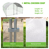 NUGRIART Large Metal Chicken Coop Walk-in Poultry Cage with Water-Resident and Anti-UV Cover Duck Rabbit Cat House Outdoor Chicken Run Pen with Round Roof NUGRIART