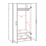 Prepac Armoir, Elite 32"W x 65"H x 24.5"D White Wardrobe Closet & Cabinet - Functional Clothes Storage with Hanging Rail, Armoire Wardrobe Prepac