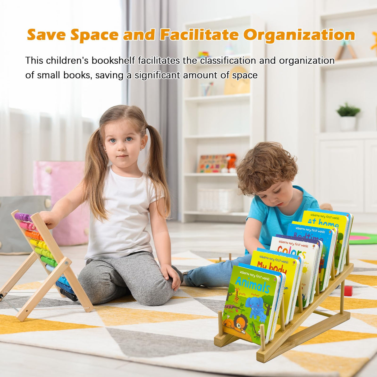 AAiphuwew 2pcs Bookshelf for Kids Rooms, Wooden Children Book Rack Storage Mini Desktop Bookshelf, Toddler Book Display Shelves for Bedroom, Classroom, Nursery AAiphuwew