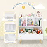 Curipeer White 3-Tier Kids Bookshelf and Toy Storage Organizer Curipeer