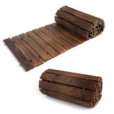 12FT Roll Out Garden Pathway, Wooden Walkway with Non-Slip Surface Outdoor Garden Boardwalk Decorative Wood Path for Wedding, Beach, Patio FURNDOOR