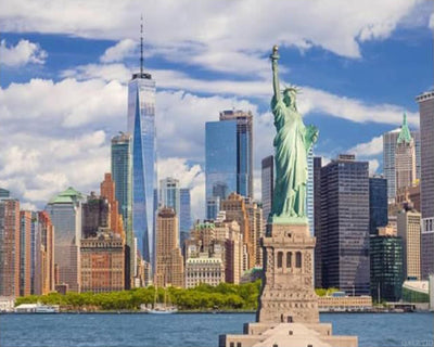 QACEYID DIY Paint by Numbers Statue Liberty New York City Skyline Financial District World Trade Canvas Painting Set with Acrylic Color Paintbrush for Adults Beginners Artwork Gift 16" x 20"