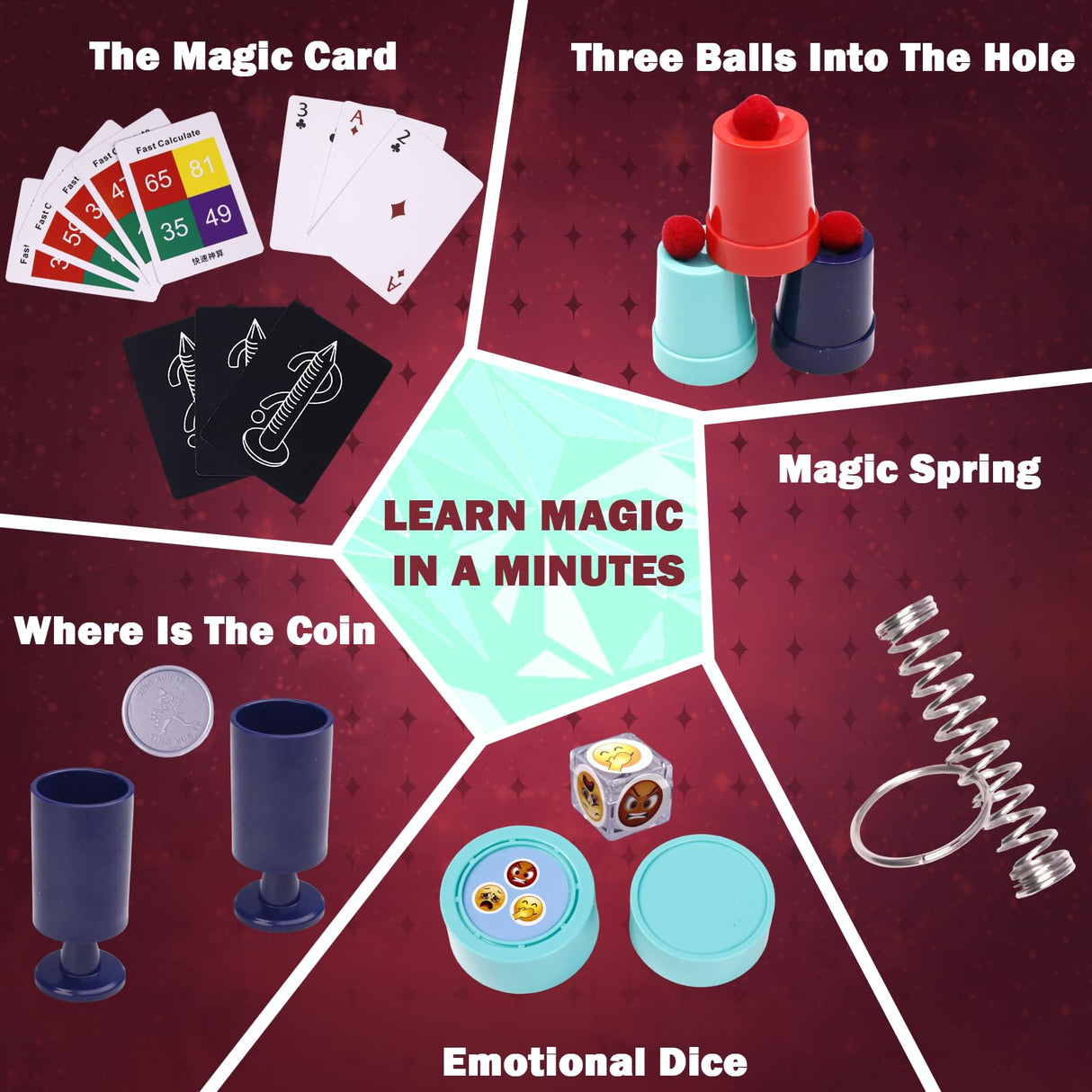 Magic Tricks Set 28 in 1 Magic Kit for Kids Age 6-8 to Perform with Step-by-Step Video Instructions for Each Trick from Professional Ages 6+ TENTAM