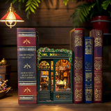 Cutefun Book Nook Kit - DIY Miniature House Kit for Bookshelf Decor, Book Nook Kits for Adults & Beginners, 3D Wooden Puzzle Dollhouse, Ideal Gift for Family and Friends (OWL Bookstore) Cutefun