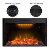 Valuxhome 43 Inches Electric Fireplace Heater Insert with Overheating Protection, Fire Crackling Sound, Remote Control, Thermostat, 750/1500W, Black Valuxhome
