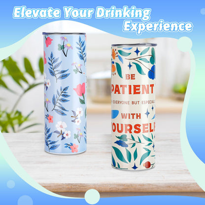 HTVRONT Sublimation Tumblers 4 PCS - 20 OZ Sublimation Tumbler Blanks with Sublimation Paper/Shrink Wrap Films/Heat Tape/Straws/Straw Brush - Sublimation Blanks Products for Gift/DIY Craft