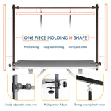 LEIBOU 45'' Height Adjustable(23''~33.8'') and Foldable Pet Dog Grooming Table Heavy Duty Iron Frame with H-Shape Grooming Arm & 3 Noose, Maximum Capacity Up to 260lbs, Black LEIBOU