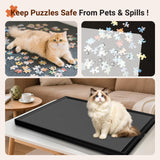 1500 Pieces Move & Rotating Puzzle Board with Drawers，36.42" x 28.94" Portable Jigsaw Puzzle Table for Adults, Wooden Puzzle Board with Covers & Wheels, Birthday Gifts for Mom HEBESPACE