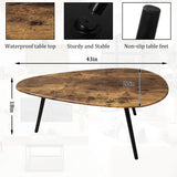 WDSHIYI Modern Coffee Table for Living Room Small Mid Century Coffee Tables Rustic Oval Coffee Tables Retro Accent Sofa Center Tables for Living Room Easy Assembly 22" D x 43" W x 18" H WDSHIYI