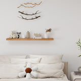 48 Inch Fireplace Mantel Shelf, USA-Sourced Rustic Elm Wood Floating Shelves Wall Mounted, Wall Shelves with Invisible Bracket for Living Room Bathroom Bedroom Kitchen, Set of 1 (Natural, 48"x 8") Fun Memories