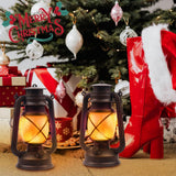 Lantern LED Battery Powered Camping Lamp Outdoor Hanging Lantern Flickering Flame Rechargeable Retro Lanterns Remote Control 4 Modes Light Non-Solar 2 Pack Marlrin