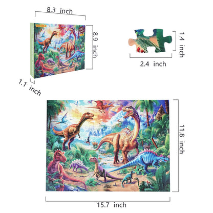 Large Piece Dinosaur Jigsaw Puzzle for Kid Boys Ages 4-10 Year Old 100 Pieces Jigsaw Puzzles for Kids Ages 4-6 Educational Toys for Children Boys Girls Ages 4-6 6-8 8-10