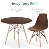 Best Choice Products 5-Piece Dining Set, Compact Mid-Century Modern Table & Chair Set for Home, Apartment w/ 4 Chairs, Plastic Seats, Wooden Legs, Metal Frame - Brown/Oak Best Choice Products